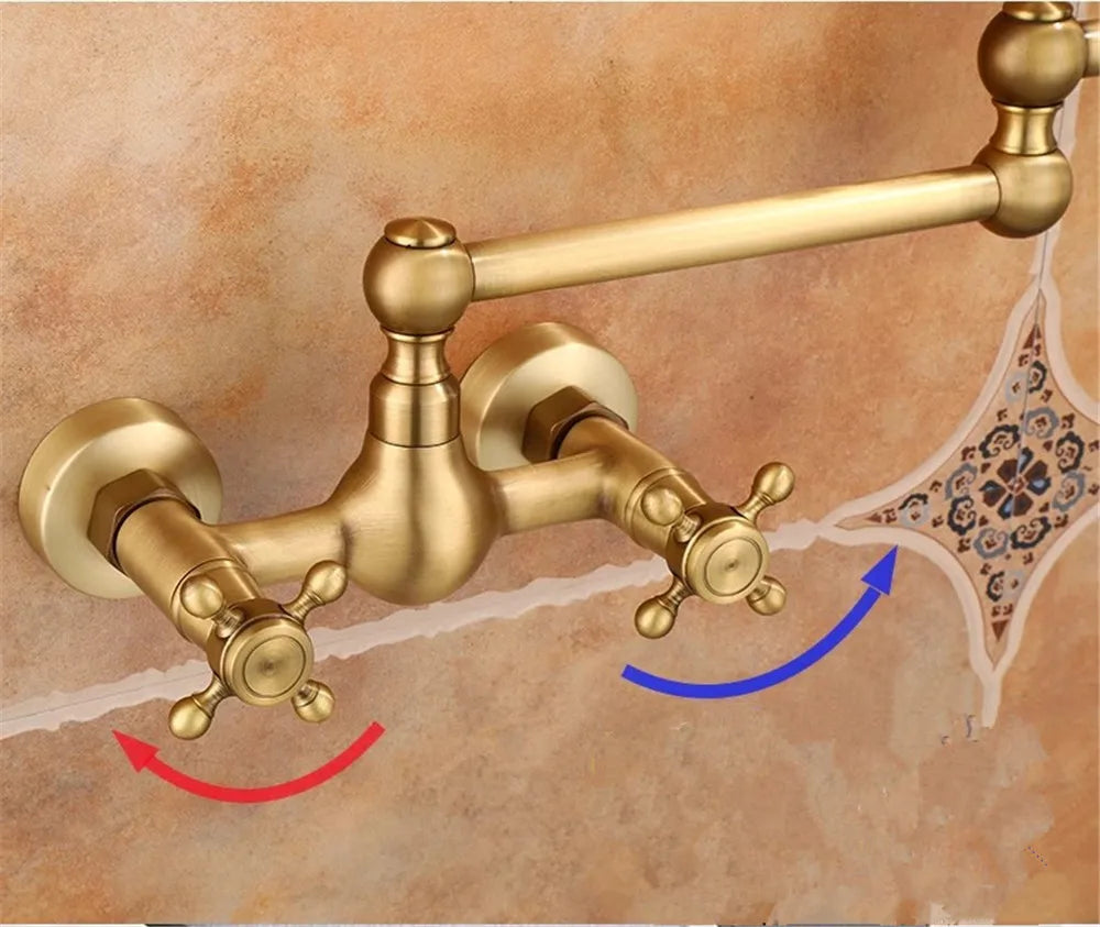 Wall Mounted Foldable Faucet Antique Bronze Pot Filler