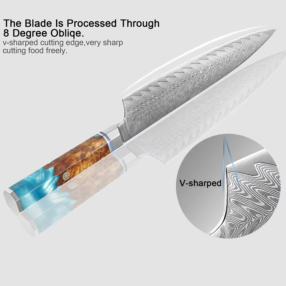 Japanese 67-Layer Damascus Steel Knife Utility Knife Meat