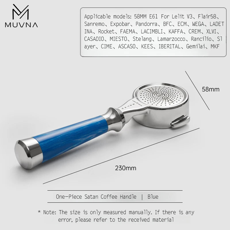 Muvna Espresso One-Piece Portafilter Satan Series 58mm E61