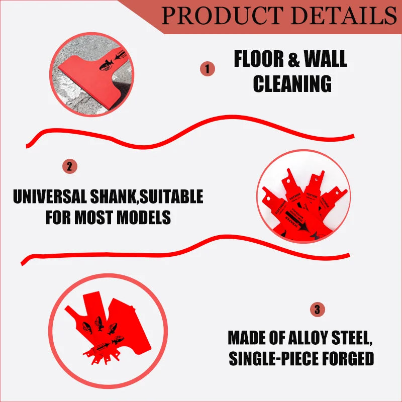 4-Piece Reciprocating Saw Scraper Blades High Carbon Steel