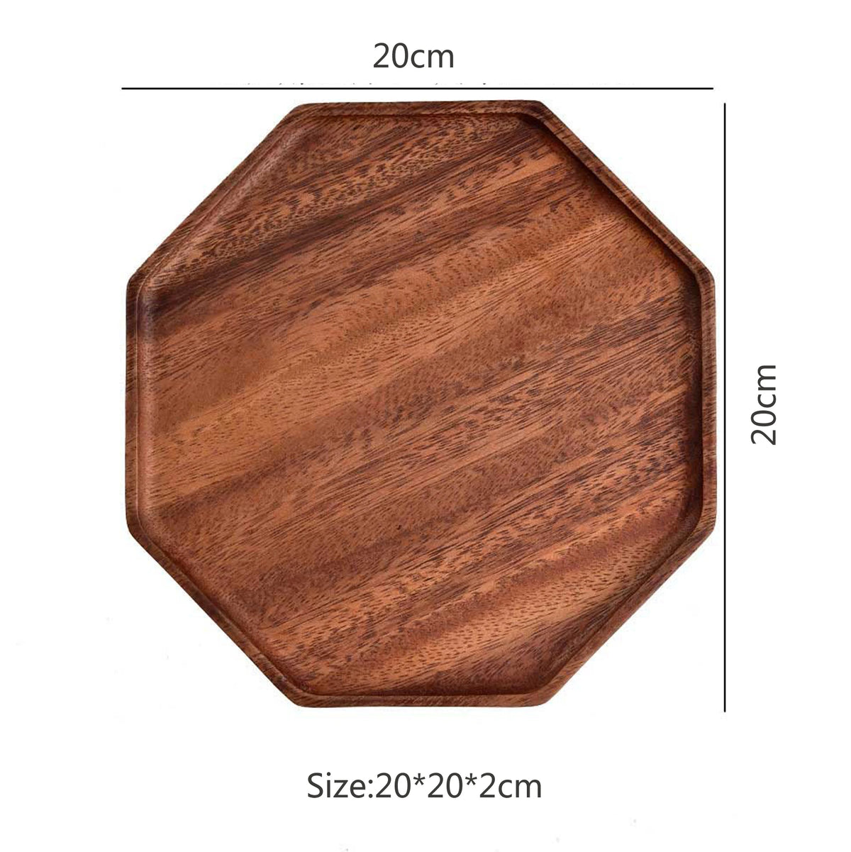 Natural Acacia Wood Serving Trays Octagonal & Rectangular