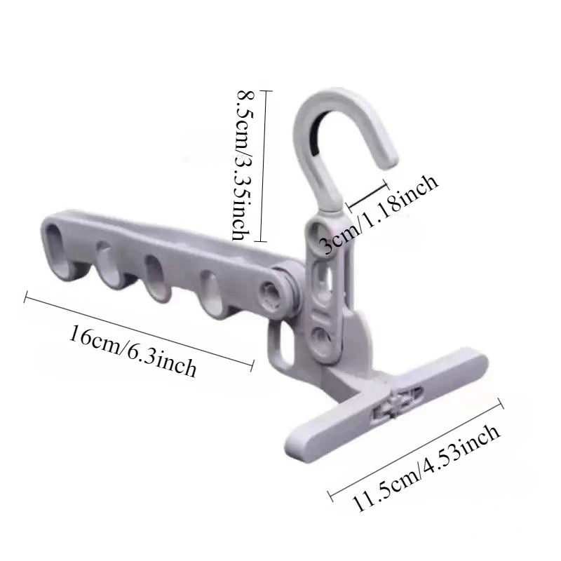 5-Hole Clothes Hanger Foldable Travel Drying Rack Hotel