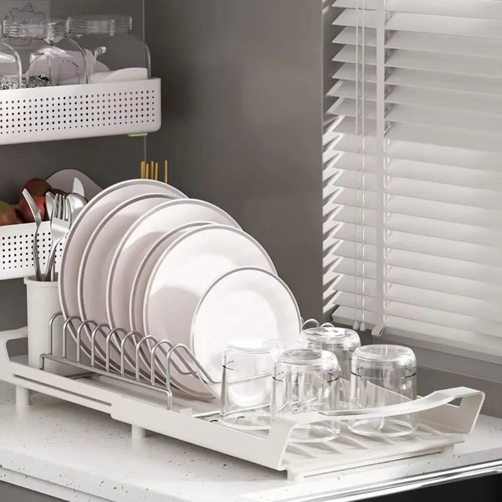 Extendable Dish Drying Rack Large Capacity Space Saving