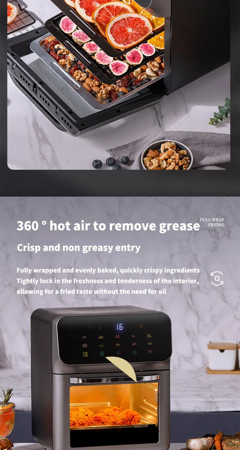10l Large Capacity Electric Air Fryers Oil-Free Automatic