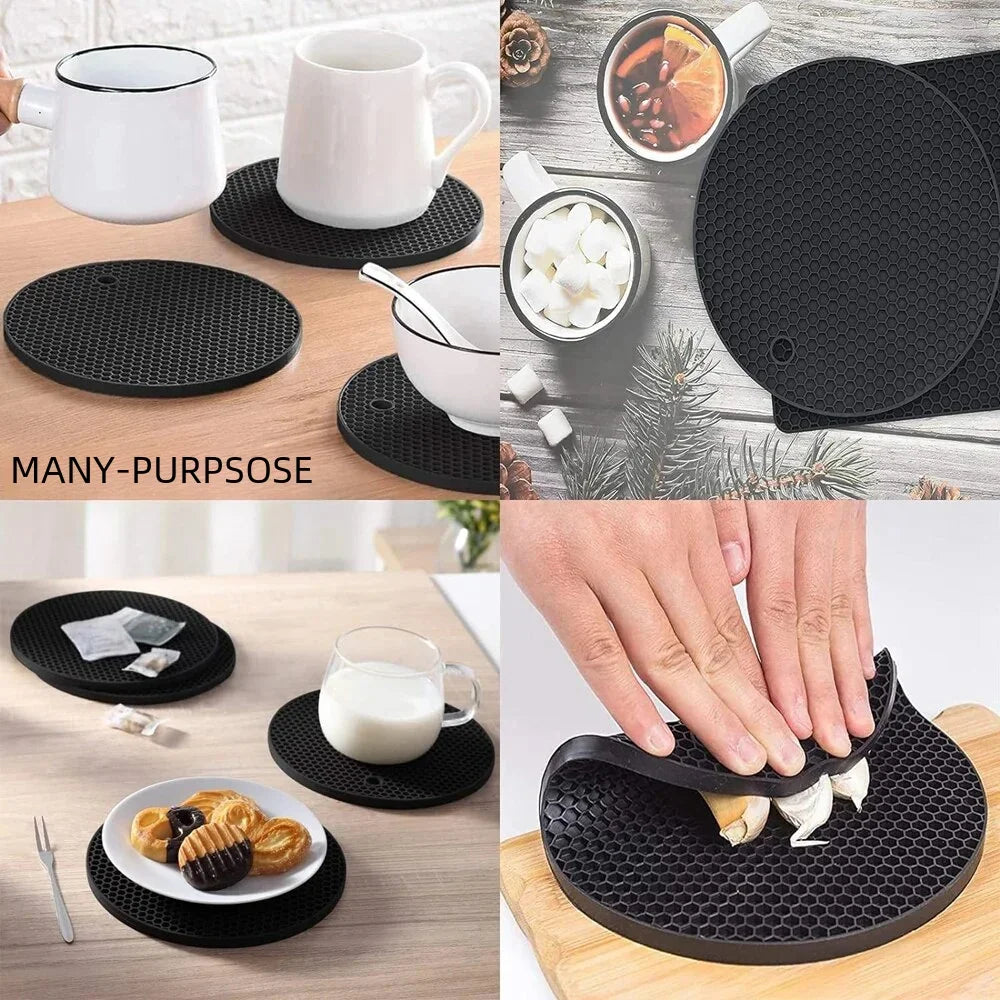4pcs Silicone Mats Pot Holders Drying Mat Potholders