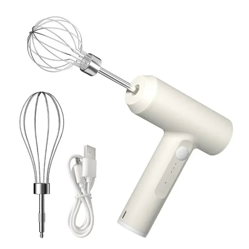 Electric Egg Beater Food Whisk Handheld Rechargeable Speeds
