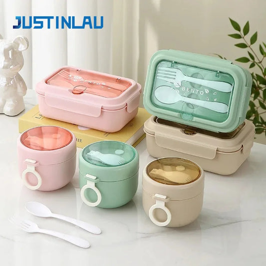 Lunch Box Children School Office Bento Box Compartment