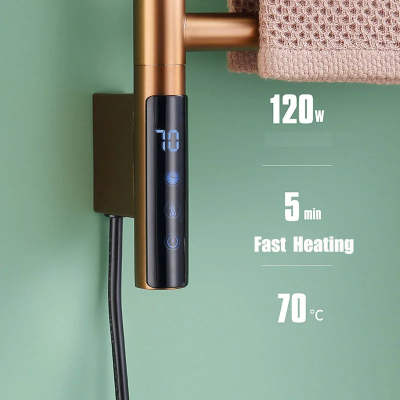Russia/Spain Rose Gold 180 Rotation Electric Heated Towel