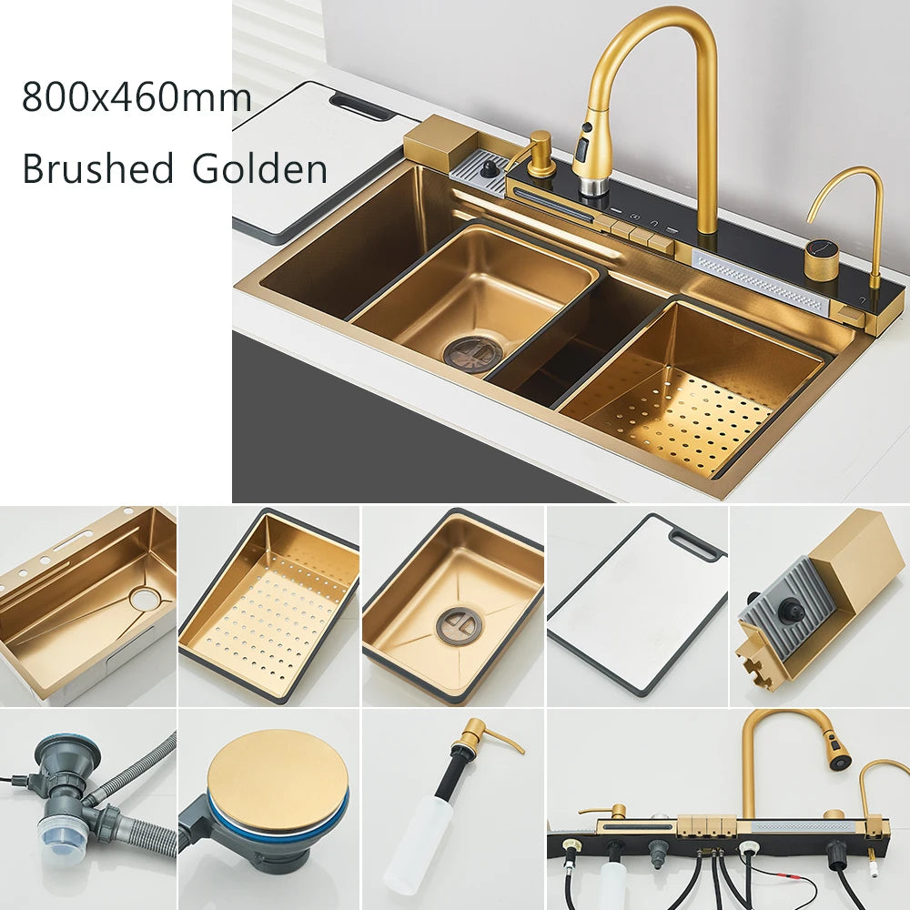 80x46cm Smart Digital Display Integrated Sink Temperature Control