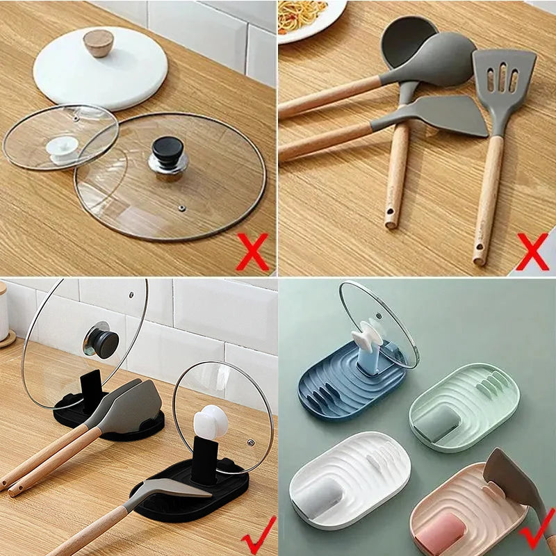 1pc Lid Holder Pot Lid Stand Organizer Adjustable