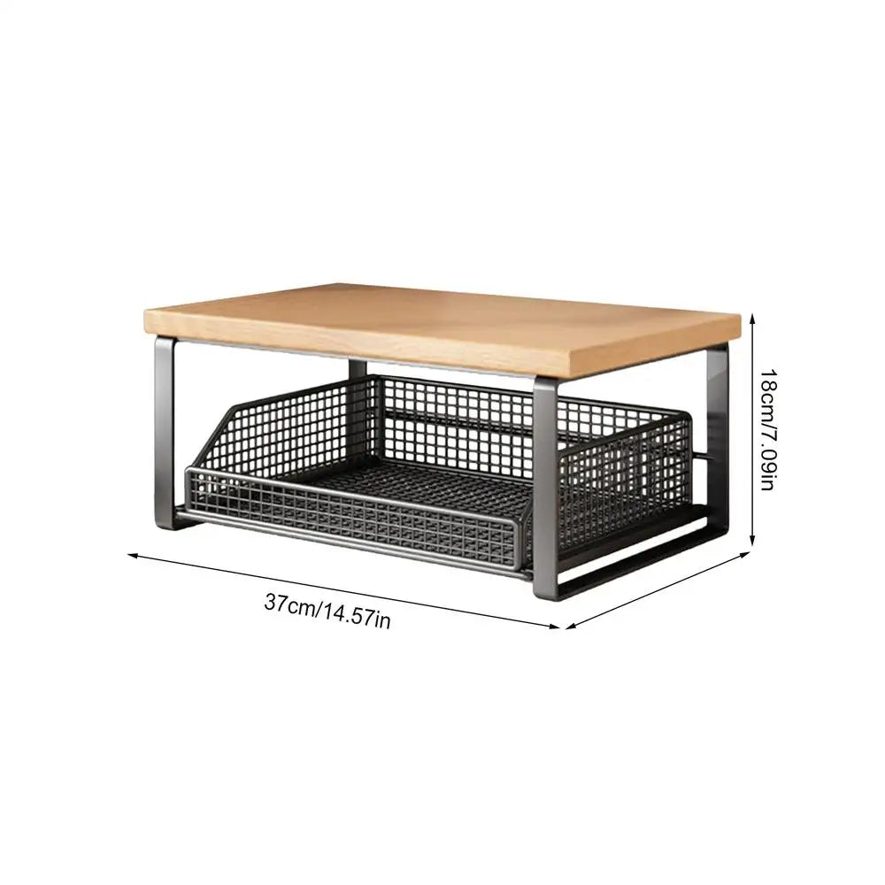Desktop Storage Rack Double Layer Organization Shelf Counter
