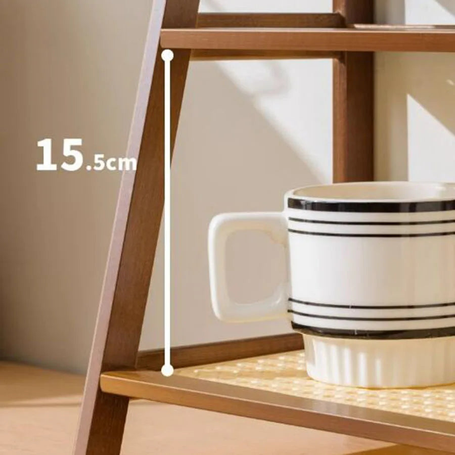 Countertop Organizer Layer Coffee Cup Holder Multipurpose Bamboo