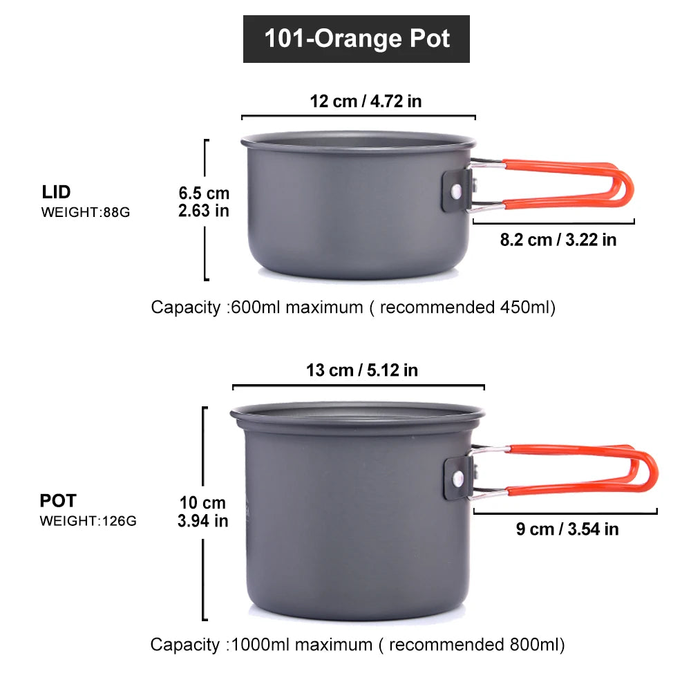 Widesea Camping Tableware Outdoor Cooking Camping Cookware Travel