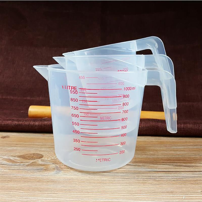 3pcs 250/500/1000ml Baking Liquid Measuring Cups Pvc Scale