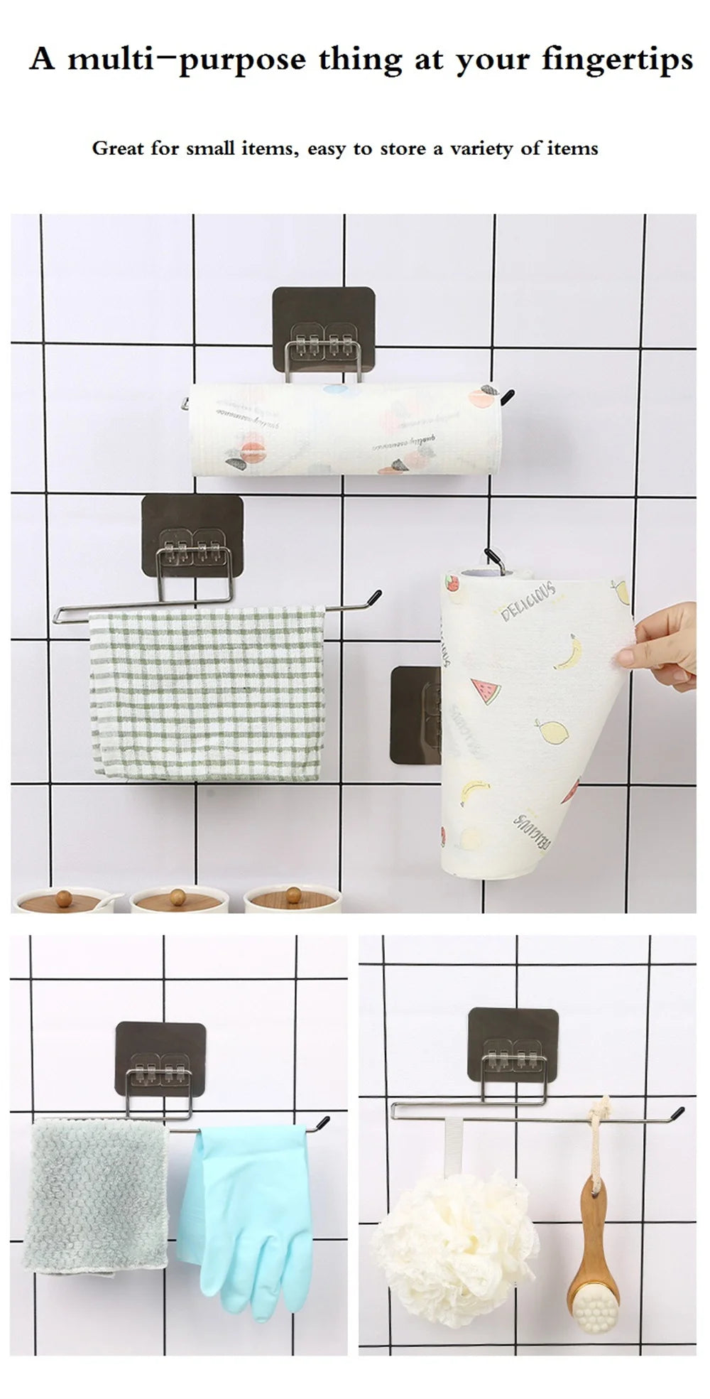 Hanging Paper Roll Towel Holder Bathroom Toilet Storage