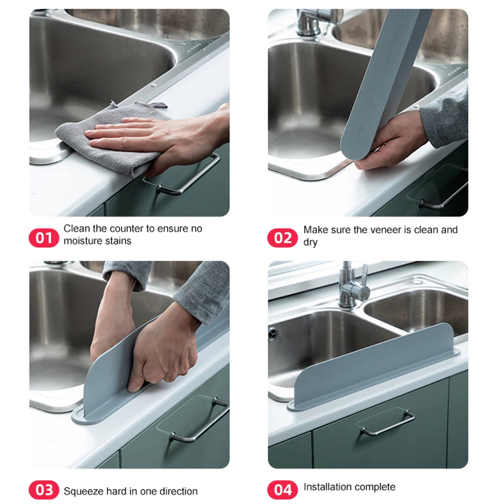 1pcs Silicone Sink Water Splash Guard Washing Basin