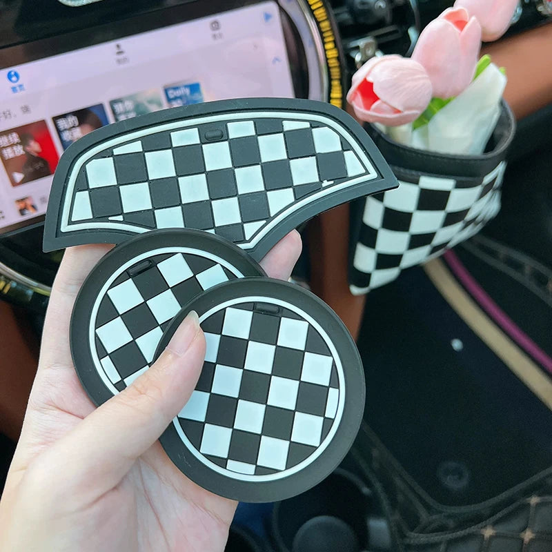 3pcs Non-Slip Car Water Cup Pad Silicone Mat