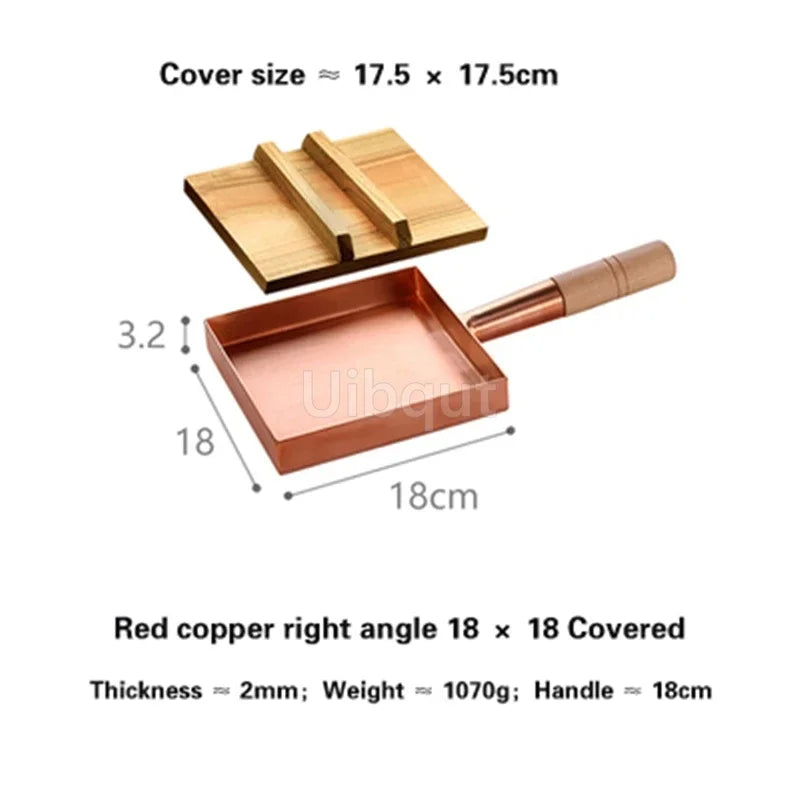 Brass Baking Tray Copper Frying Pan Square Pan