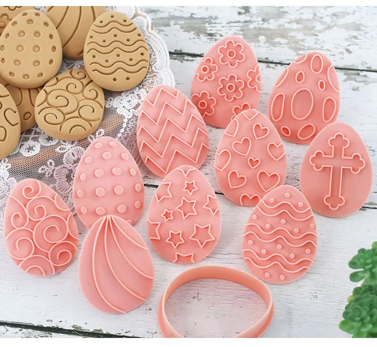 10pcs/Set Easter Cookie Cutters 3d Rabbit Egg Cartoon