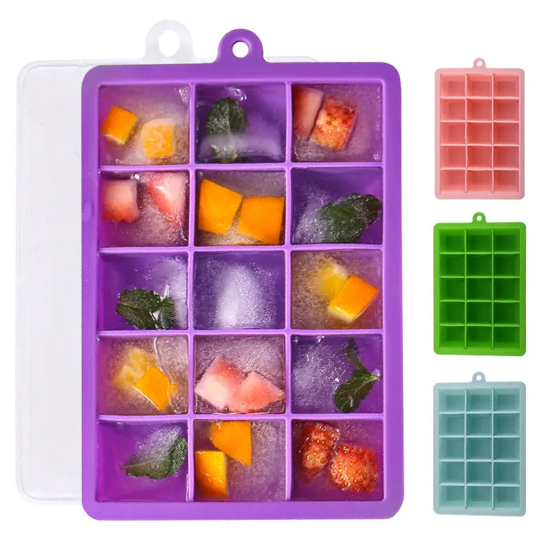 15 Grid Ice Tray Mold Box Silicone Ice