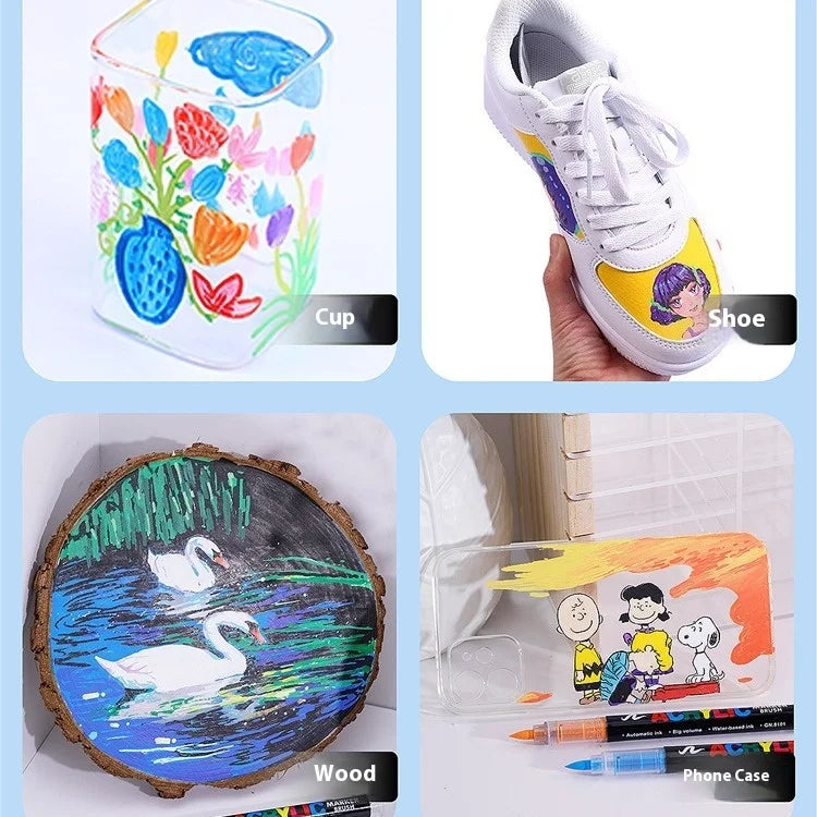 12-240 Colors Acrylic Paint Pens Pencil Brush Markers