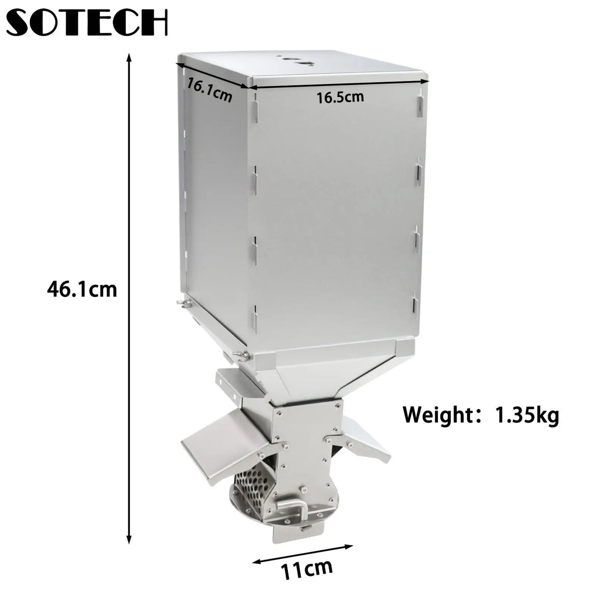 Stainless Steel Pellet Hopper Gravity Feed Fuel Storage
