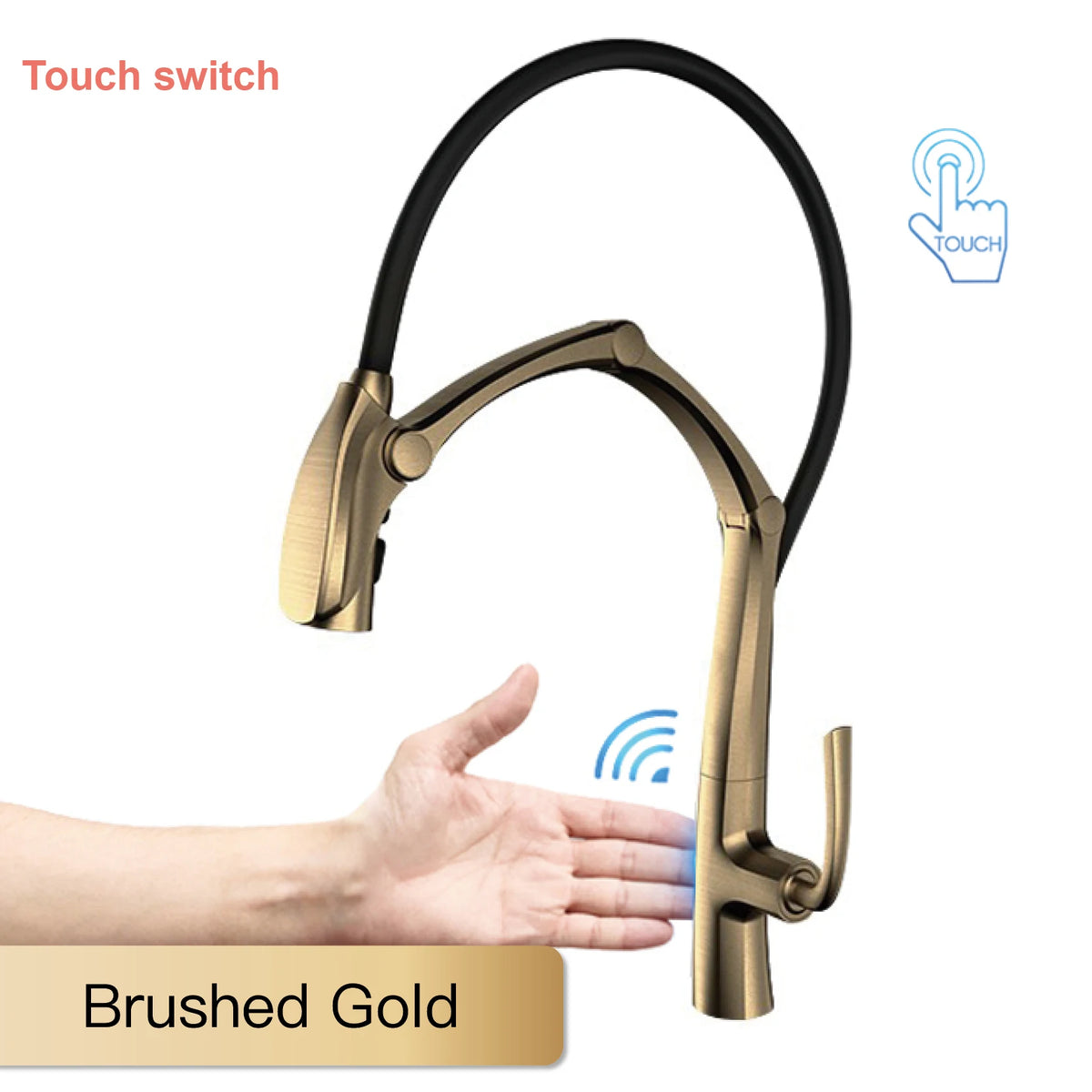 Aitana Gun Grey Luxury Brass Led Display Faucet
