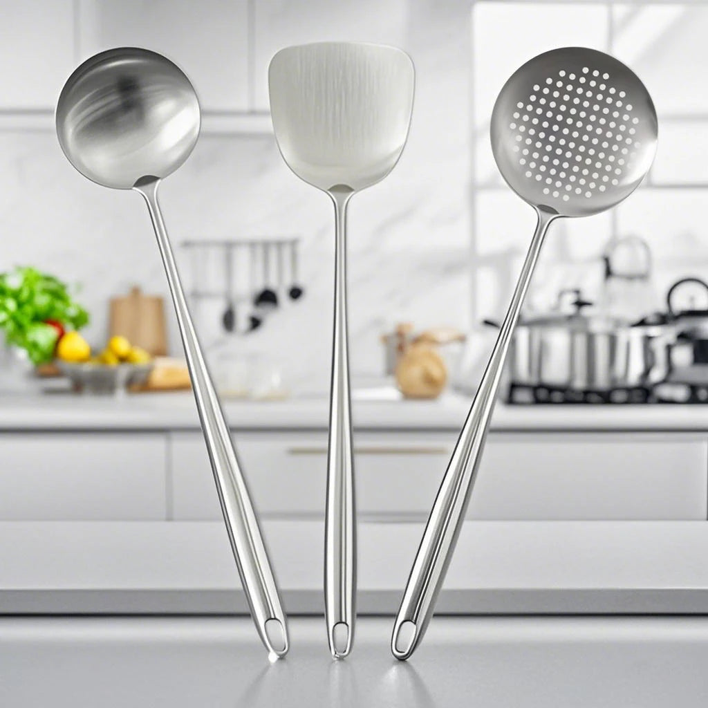 Utensils Food Stainless Steel Wok Spatula Ladle Skimmer