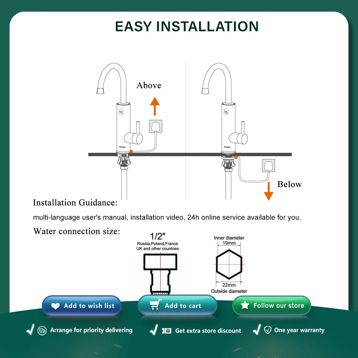 Briwellna Electric Water Heater 220v In Faucet Tankless