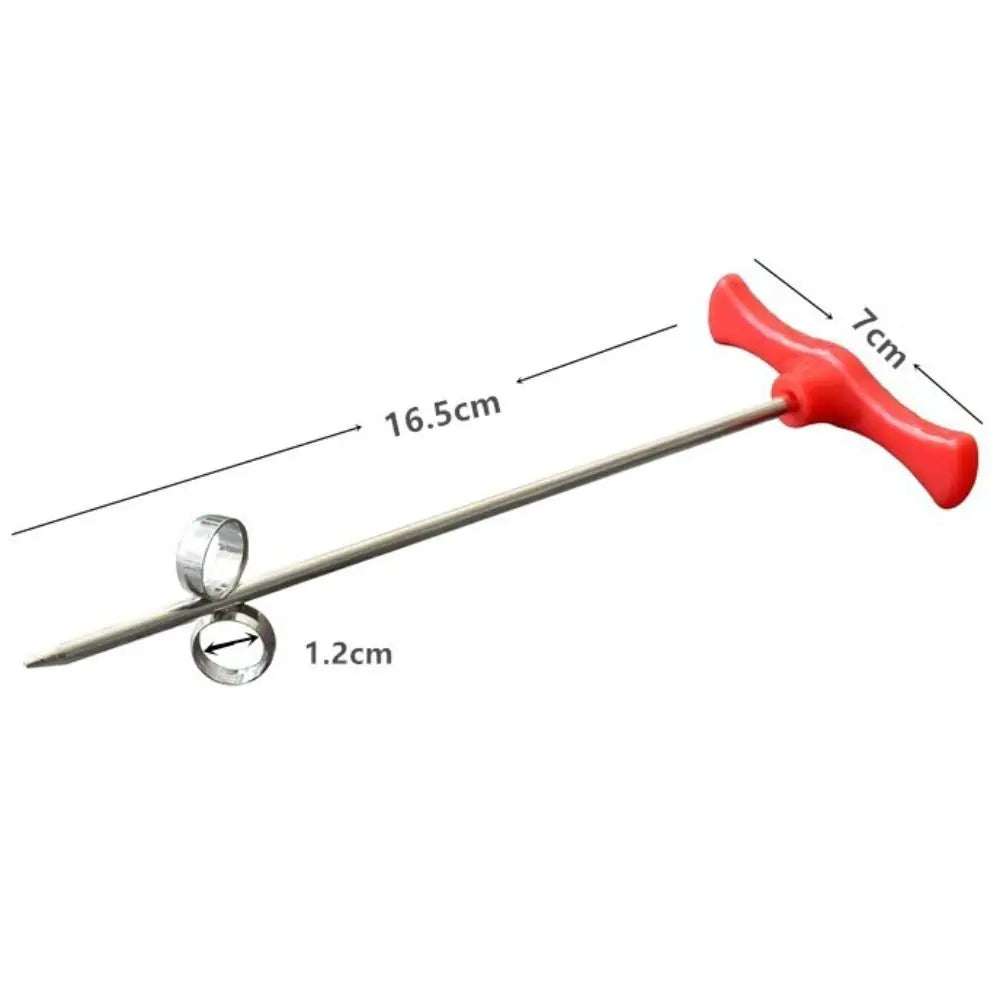 Stainless Steel Rotate Potato Slicer Plastic Handle Red&Silver