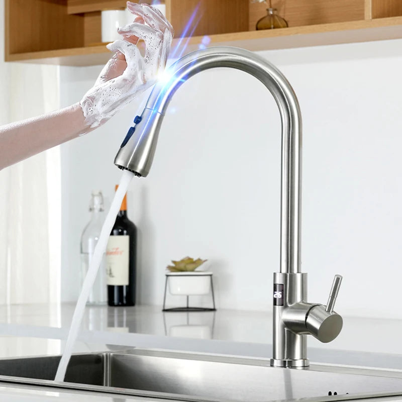 Touch Digital Faucets 304 Stainless Steel Cold Sink