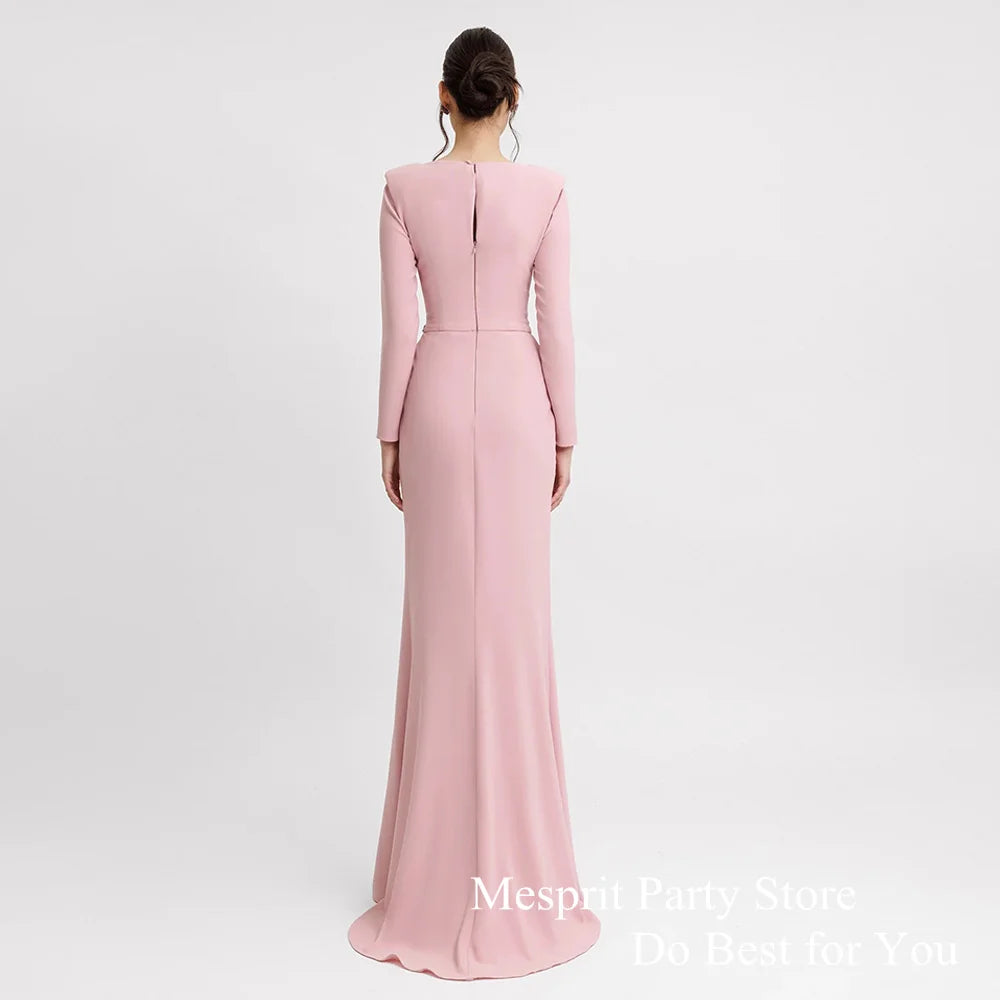 Brush Pink Evening Dress Mermaid Party Gown Customized