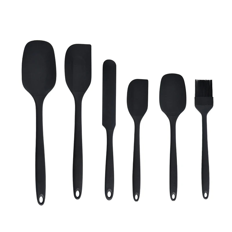 Silicone Kitchenware 6-Piece Cream Scraper Spatula Oil Brush