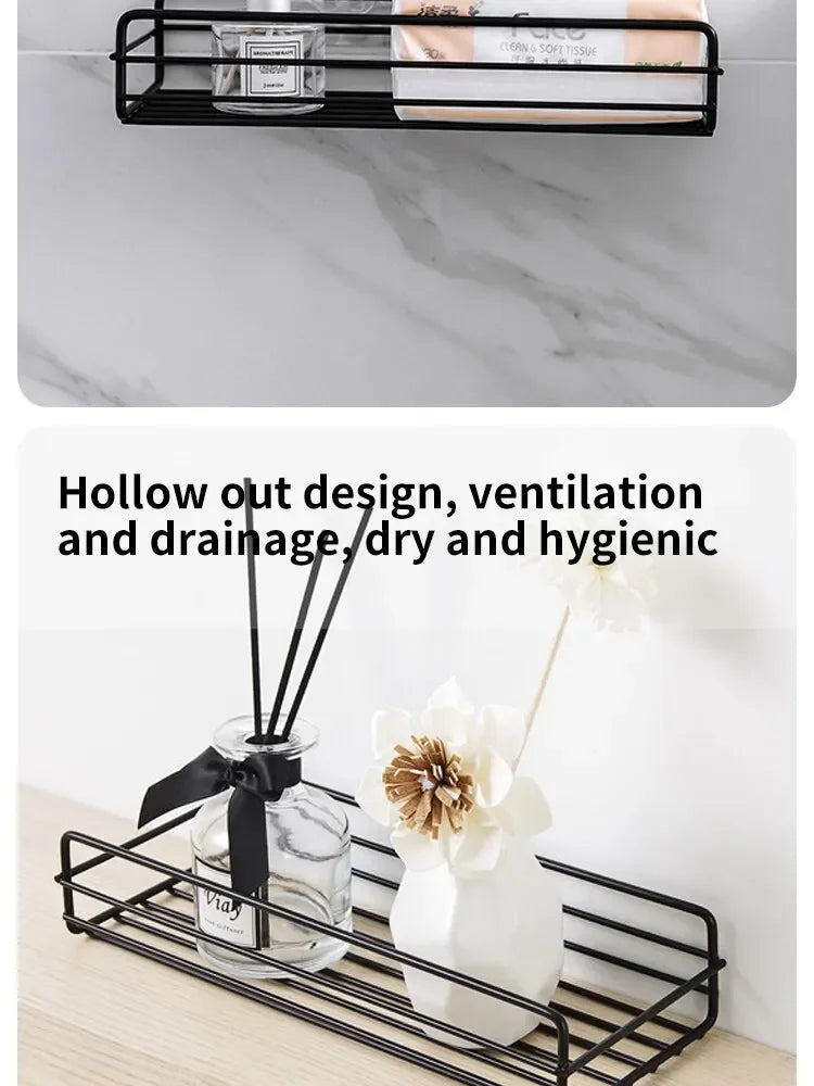 Bathroom Storage Rack Organizer Shelf Black Shelves Corner