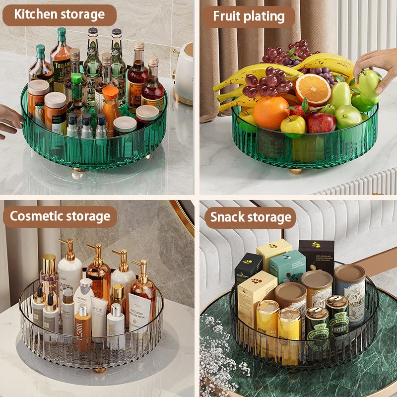 Rotating Spice Rack Kitchens Multi-Functional Storage Tray
