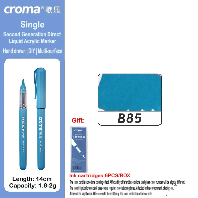 Croma 160/1 Colors Refillable Direct Liquid Acrylic Marker