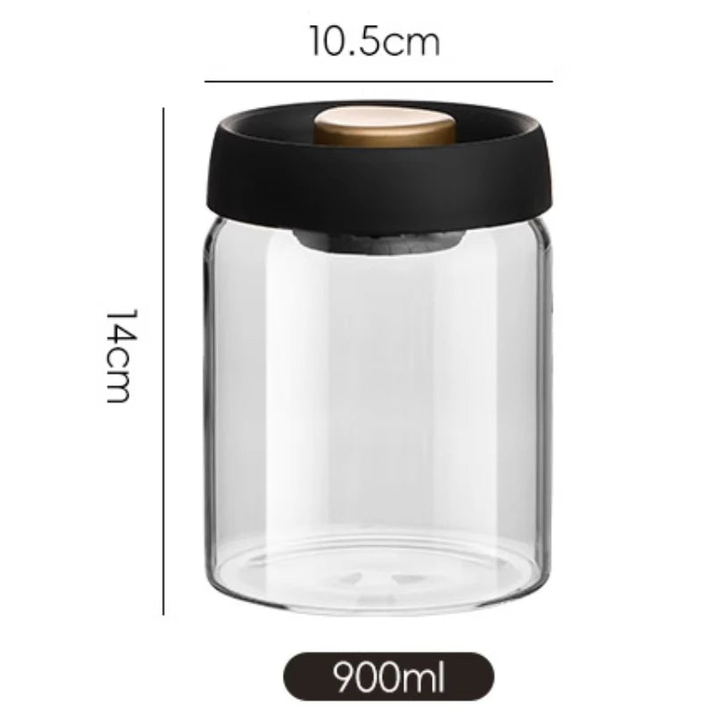 Vacuum Sealed Tank Coffee Beans Storage Glass Bottle