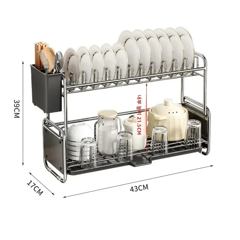Dish Drying Rack Narrow Sink Side Countertop Dish