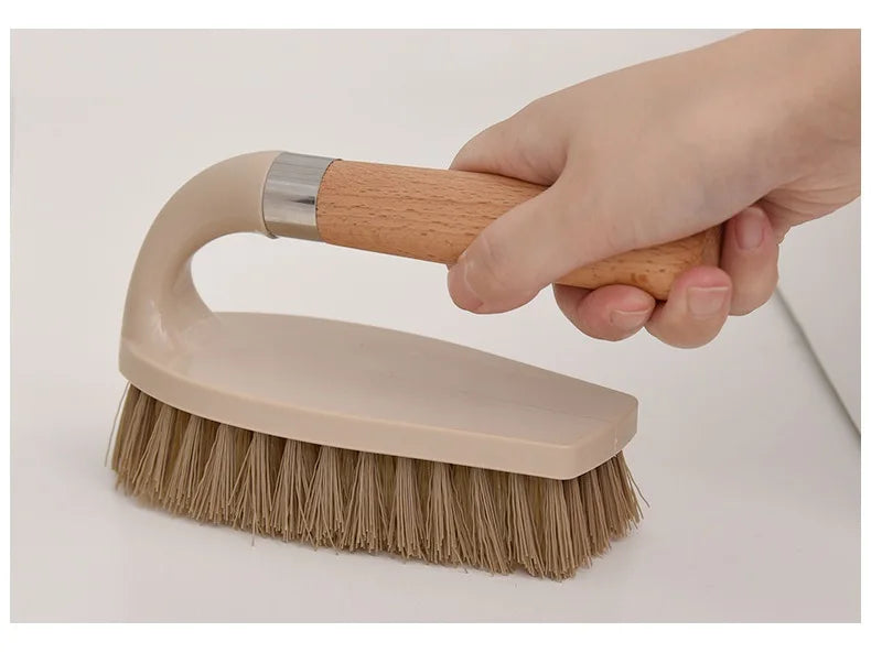 Wooden Handle Cleaning Brush Stiff Bristle Scrubber