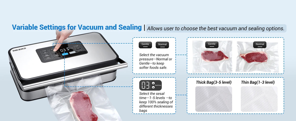 Inkbird Ink-Vs04 Large Vacuum Sealer Dry/Wet/Liquid Food Sealed