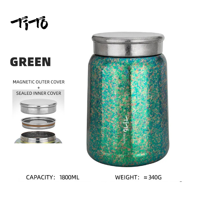 Tito Titanium Pure Titanium Tea Jar Large Storage