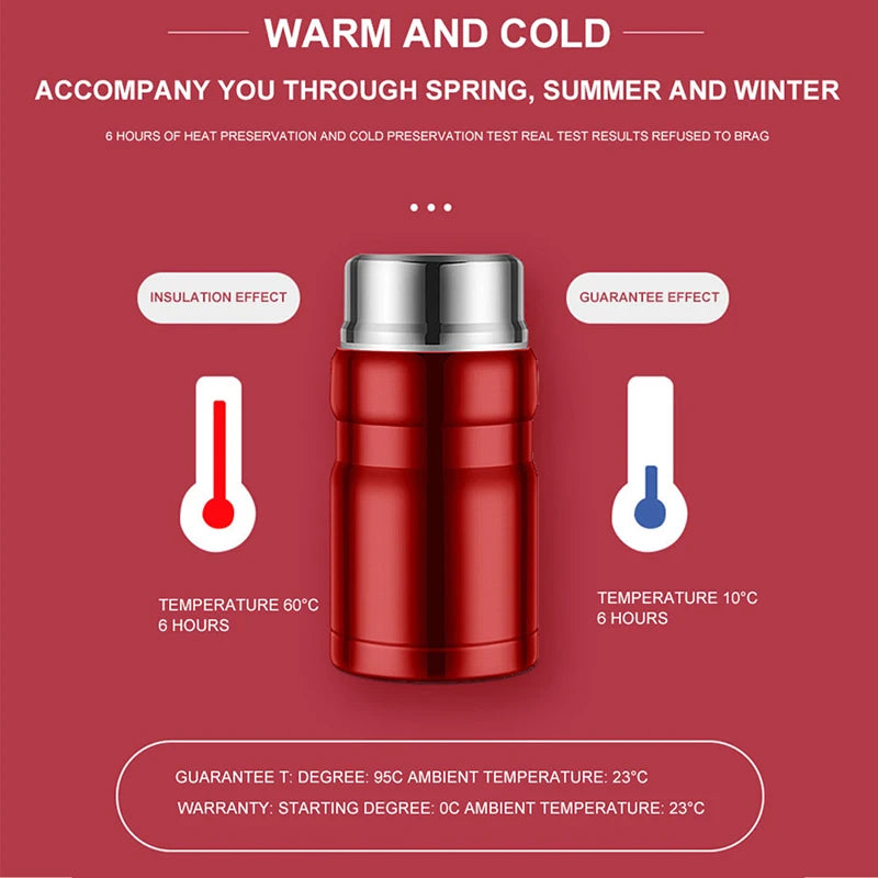 500/750ml Stainless Steel Food Container Food Thermal Jar