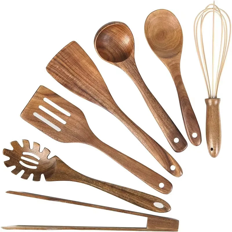 Wooden Utensil Natural Acacia Wood Cooking Utensils Durable