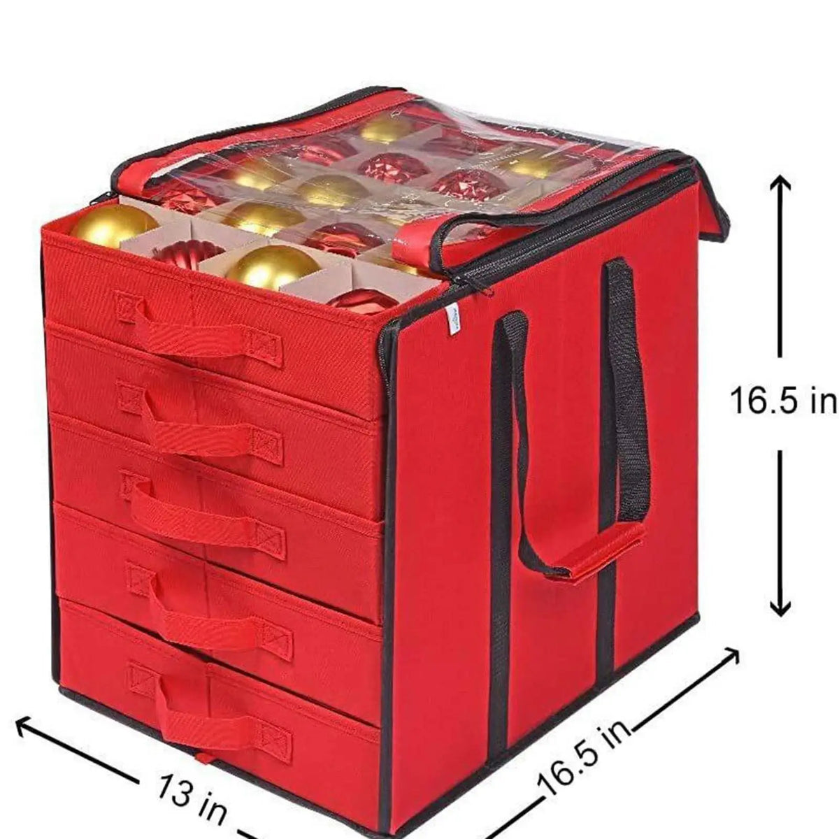 Christmas Ornament Storage Box Container Bin Dividers Drawer