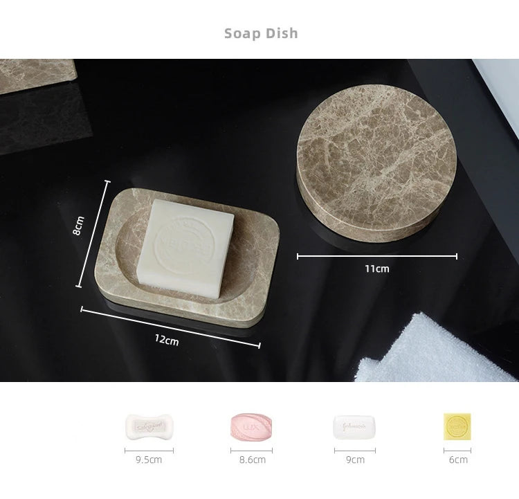 Emperador Light Natural Marble Bathroom Soap Dish Soap