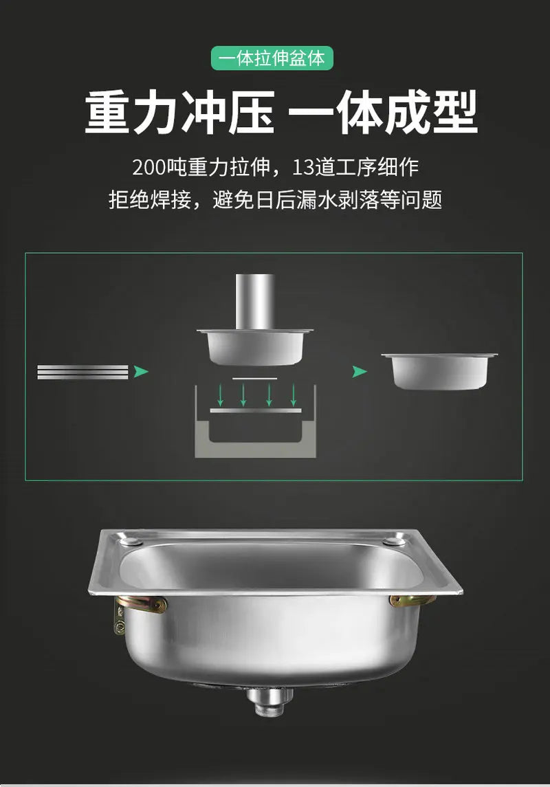 Wall-Mounted Sus304 Stainless Steel Washing Pool Sink Hand