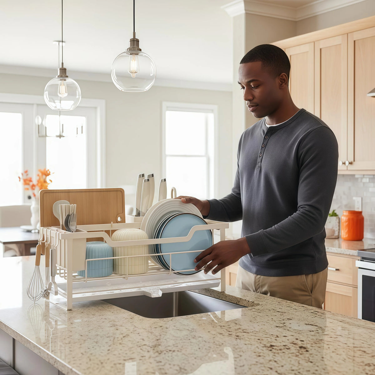 Modern Dish Rack Countertop Dish Drying &Tableware Storage