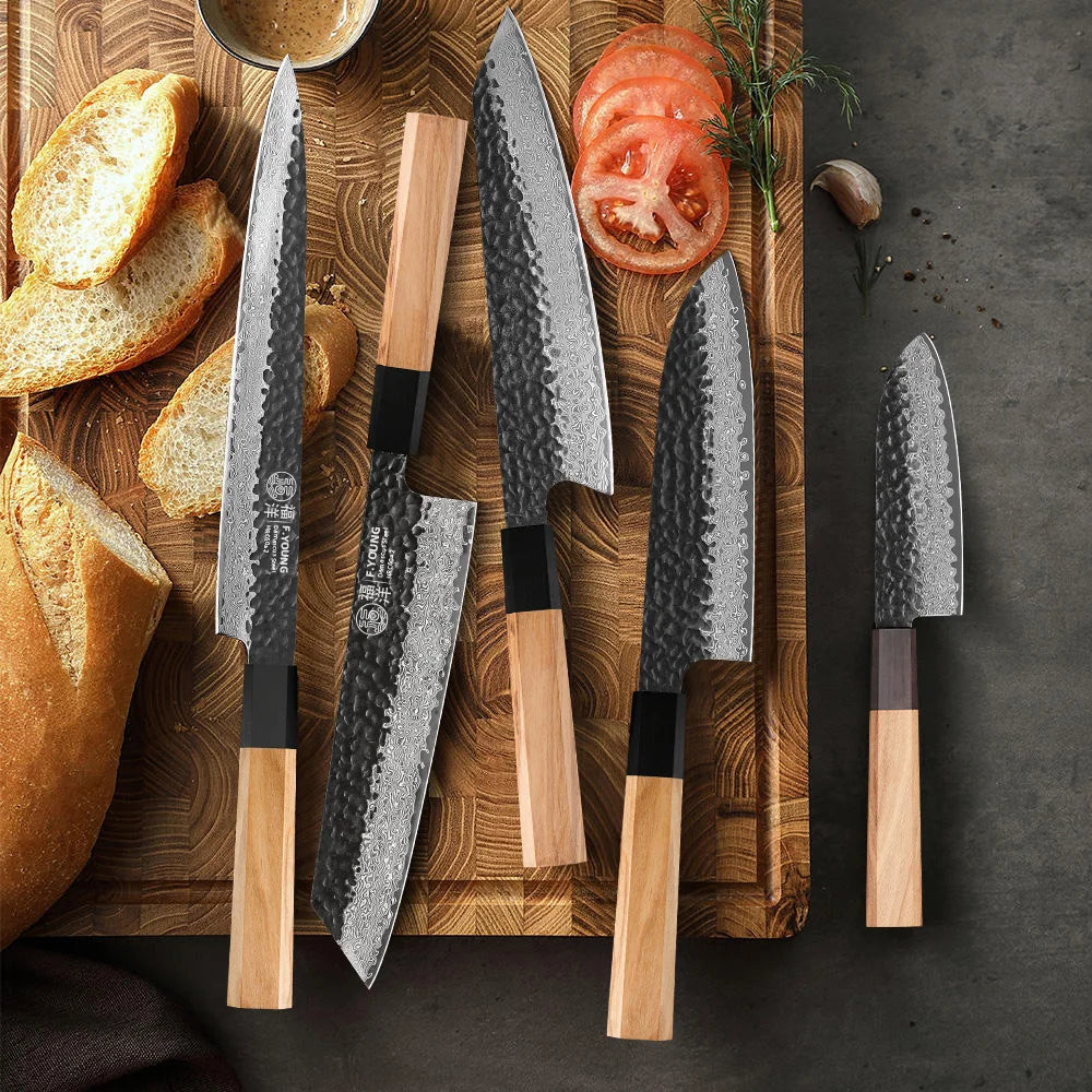 Young Damascus Steel Knives Japanese Hand Forged Chef