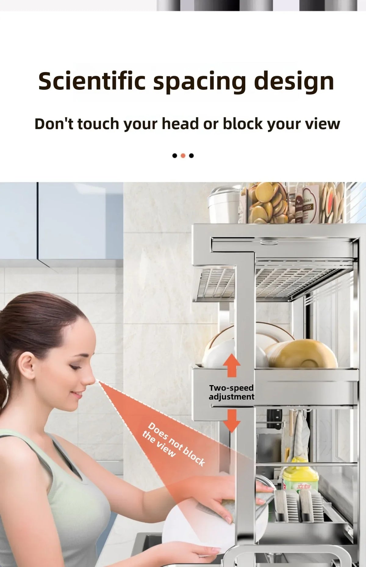 304 Stainless Steel Sink Storage Rack Layers Shelf