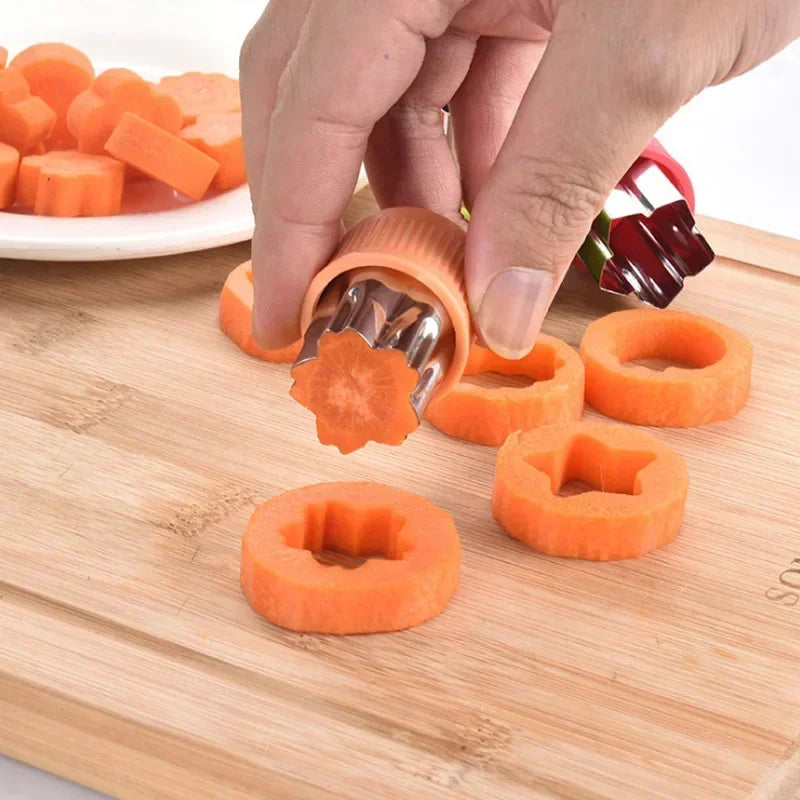 3/12pcs Star Heart Shape Vegetables Cutter Plastic Handle